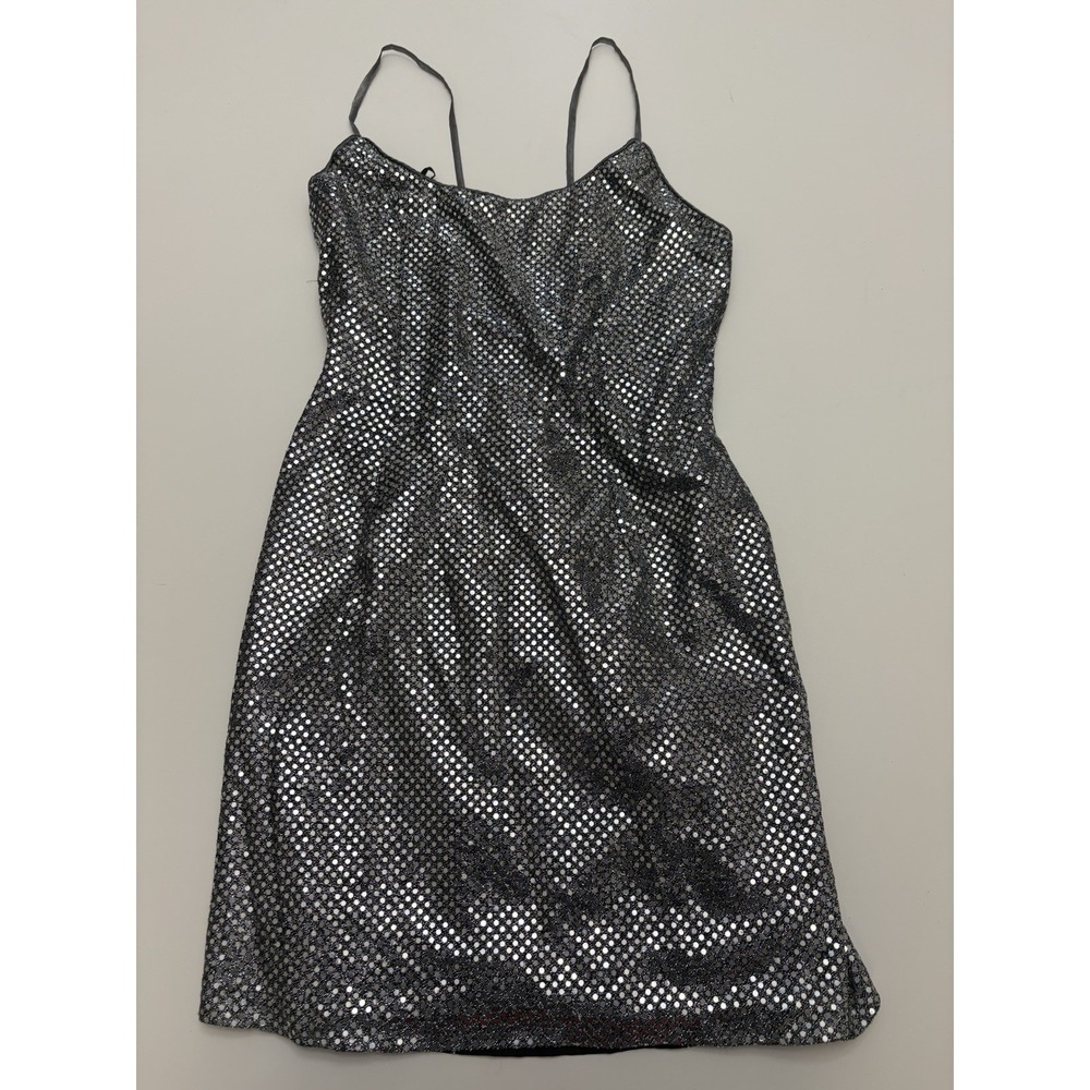 VTG Y2K Sequin Spaghetti Strap Dress Whimsigoth Vamp Fairy Grunge Size 10